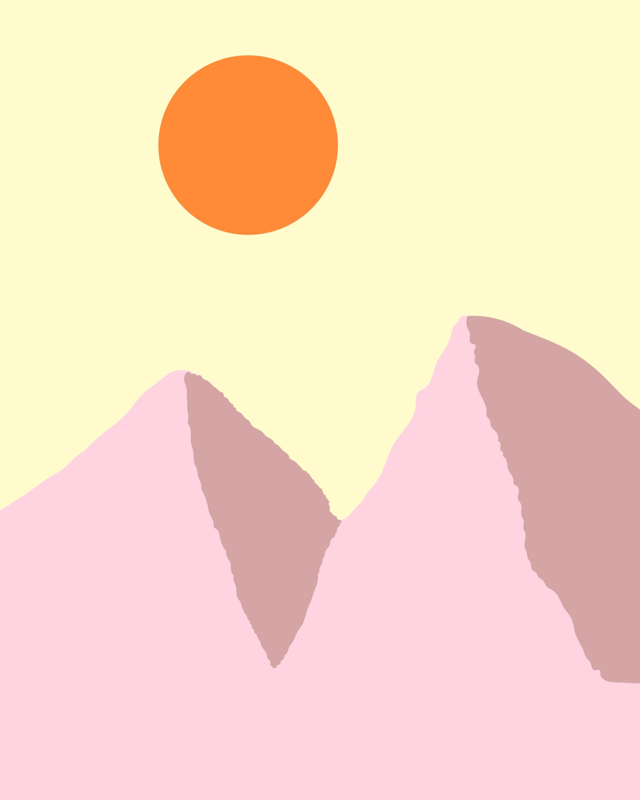 mountain and sun